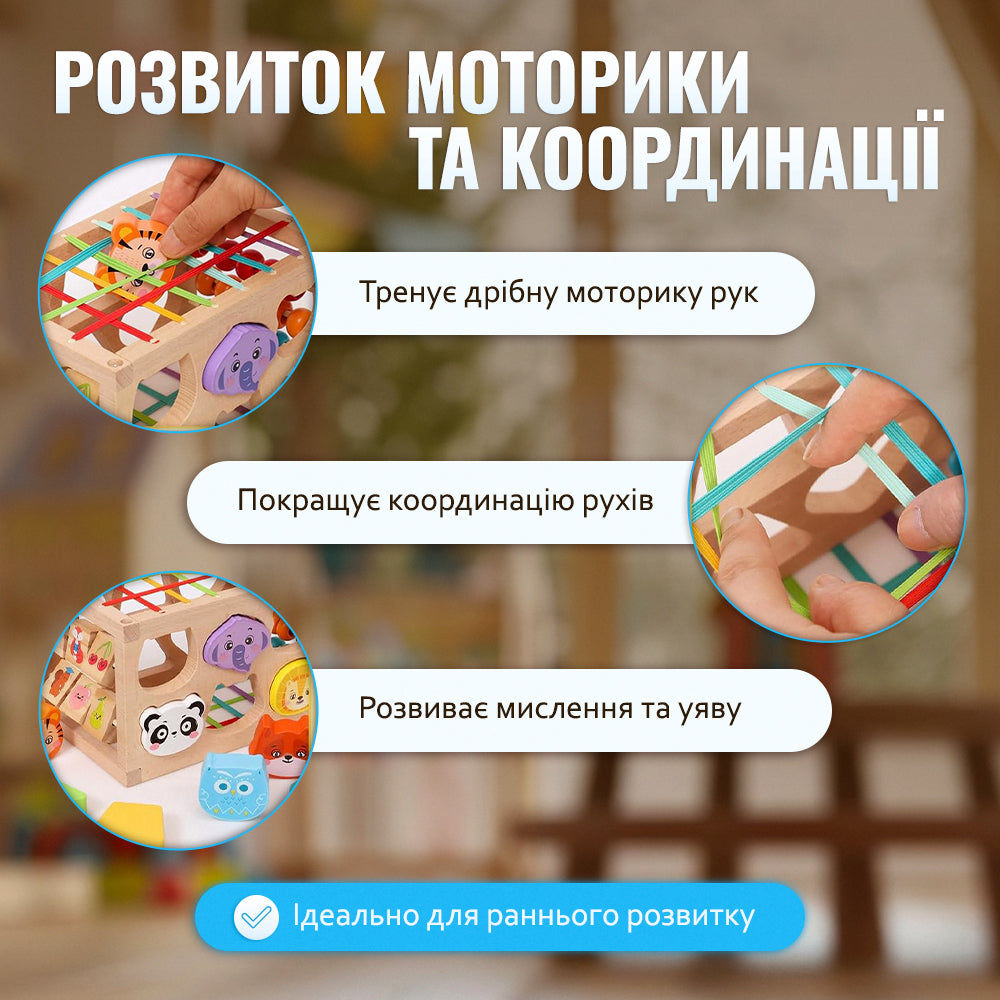 Wunderkids дерев’яний розвиваючий куб Монтессорі